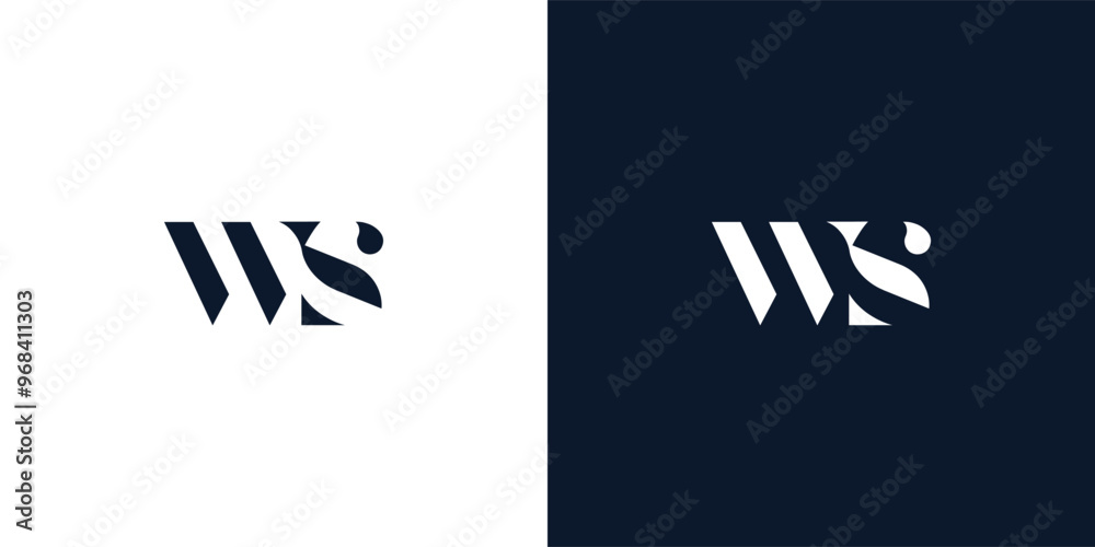 Obraz premium Abstract letter WS logo.