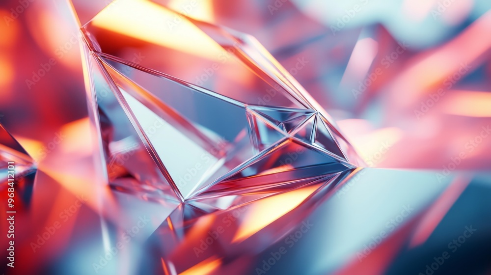 Abstract Geometric Composition with Red, Orange, and Blue Hues Abstract Geometric Composition with Red, Orange, and Blue Hues
