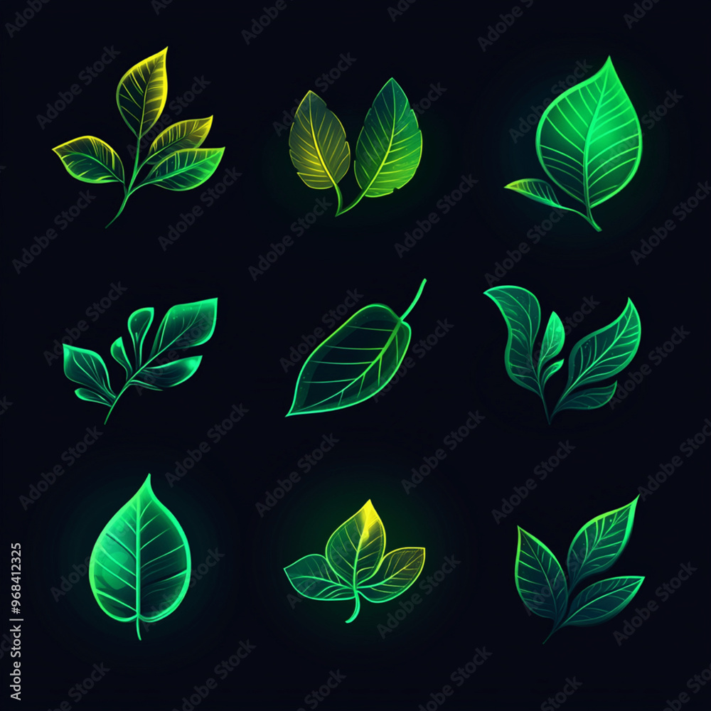 eco-friendly vector icons of leaves eco-friendly vector icons of leaves