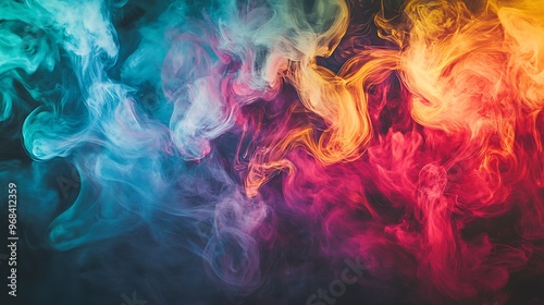 Wallpaper Mural Abstract Smoke Art: A Symphony of Colors Torontodigital.ca
