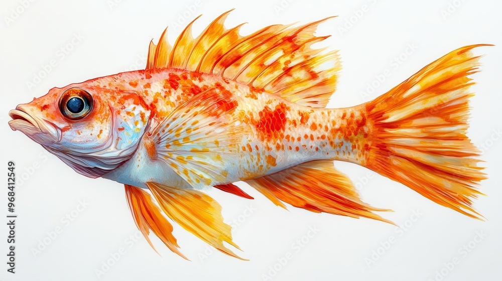 Fototapeta premium Exotic Fish on White Background