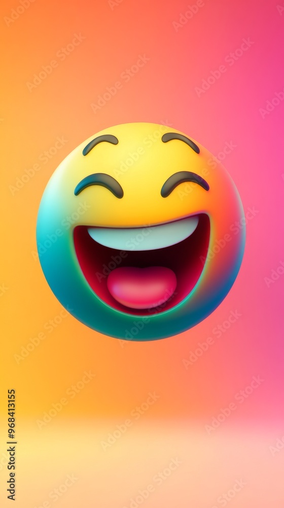 Smiling emoji with colorful gradient background Smiling emoji with colorful gradient background