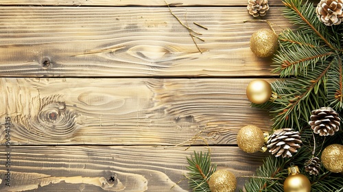 Christmas_fir_tree_with_decoration_on_a_wooden_board