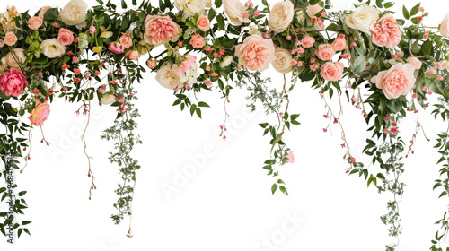 Wedding flower arch on transparent background