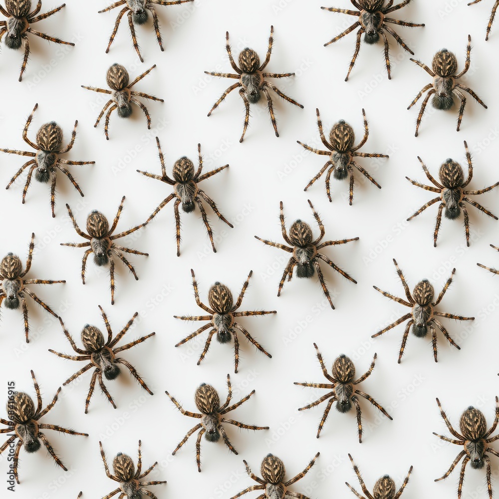 Many spiders, on white background Many spiders, on white background