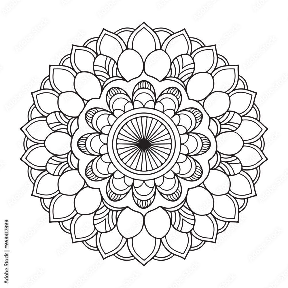 Circular pattern in the form of a mandala. Henna tatoo mandala. Mehndi style, Mandala Circles Decoration With Blank Horizontal Vector Circular pattern in the form of a mandala. Henna tatoo mandala. Mehndi style, Mandala Circles Decoration With Blank Horizontal Vector