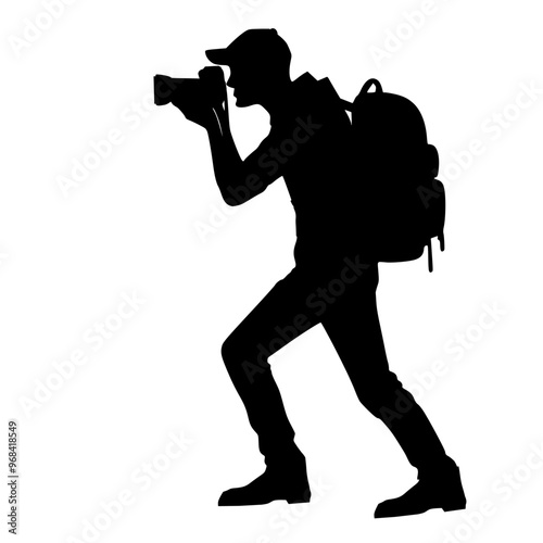 silhouette of photographer with camera