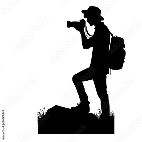 photographer in action silhouette