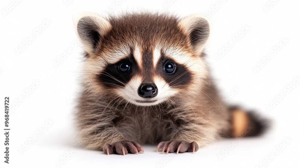 Obraz premium Raccoon Baby on White Background