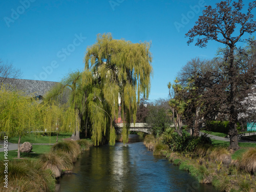 Victoria Square park Christchurch with Avon River photo