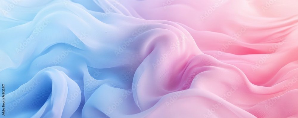 Soft pastel fabric waves in pink and blue hues, abstract background. Tranquility and softness concept Soft pastel fabric waves in pink and blue hues, abstract background. Tranquility and softness concept