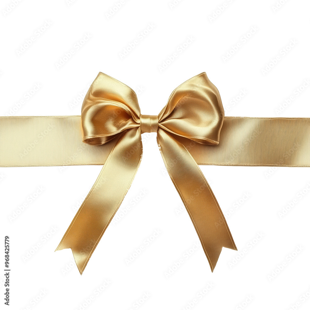 A luxurious golden ribbon with a tied bow, isolated on a transparent background. Perfect for gift-wrapping, celebratory, or festive designs A luxurious golden ribbon with a tied bow, isolated on a transparent background. Perfect for gift-wrapping, celebratory, or festive designs