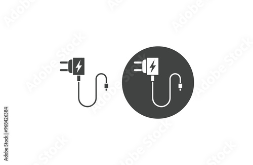 Charging icon set, Solid icon collection. Vector illustration battery, energy, electricity, charger, recharge, power, energy, plugin symbol