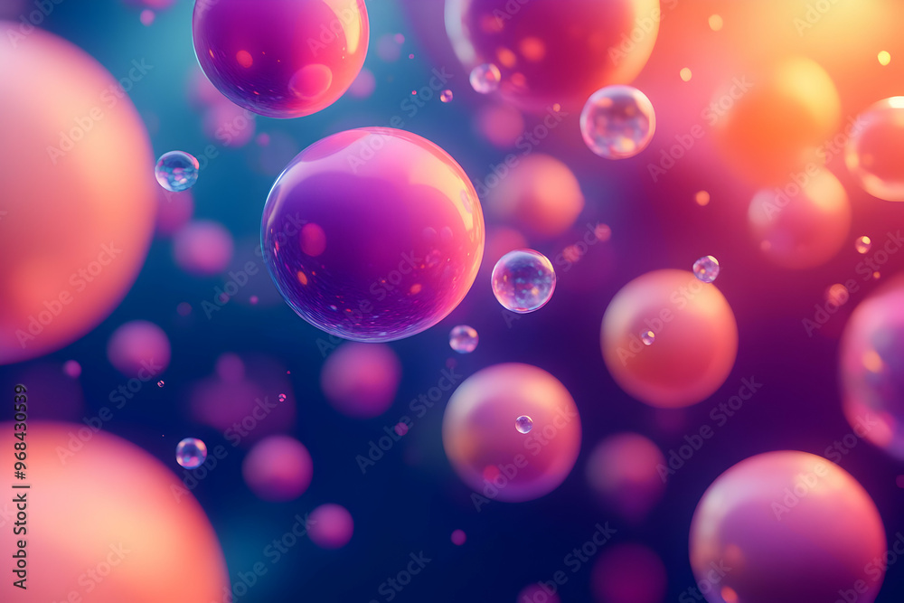 Abstract Background 3D Render Colorful Spheres Gradient Abstract Background 3D Render Colorful Spheres Gradient
