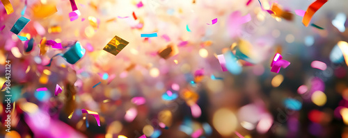 Colorful Celebration: Confetti, Party, Festive, Joy, Glitter, Event, Background, Bokeh, Happy, New Year