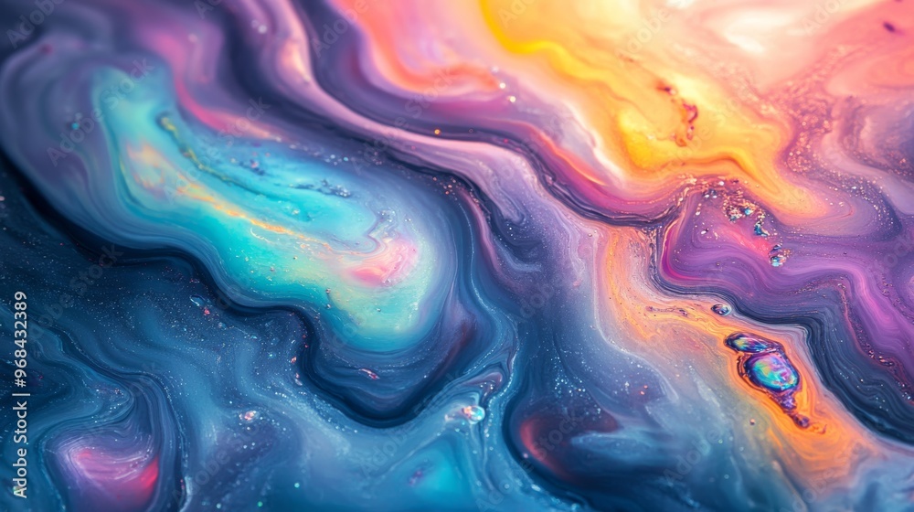 Abstract Swirling Liquid Colors with Glitter Abstract Swirling Liquid Colors with Glitter