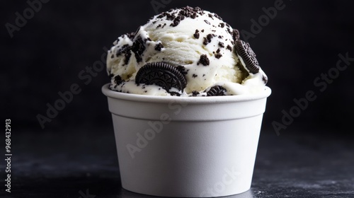 Vanilla ice cream with cookie crumbles