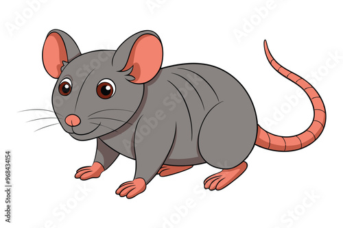 a beautiful rat vector icon