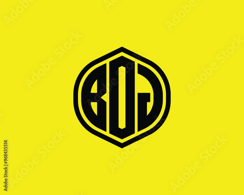 BOJ logo design vector template. BOJ