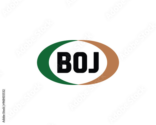 BOJ logo design vector template. BOJ