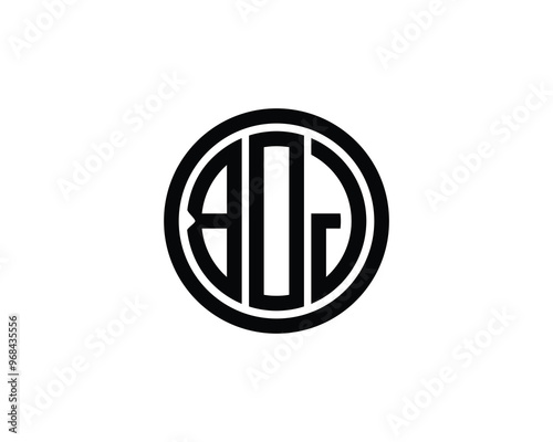 BOJ logo design vector template. BOJ