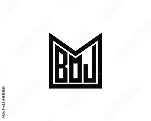 BOJ logo design vector template. BOJ