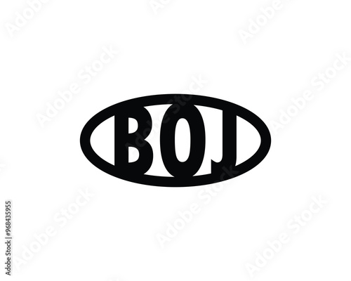 BOJ logo design vector template. BOJ