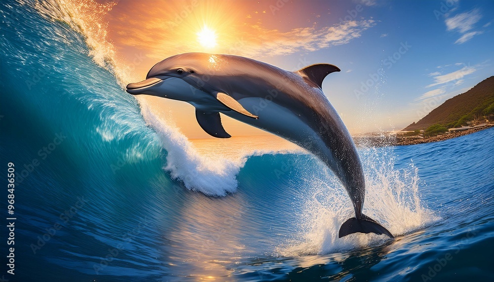 Obraz premium dolphin jumping in water