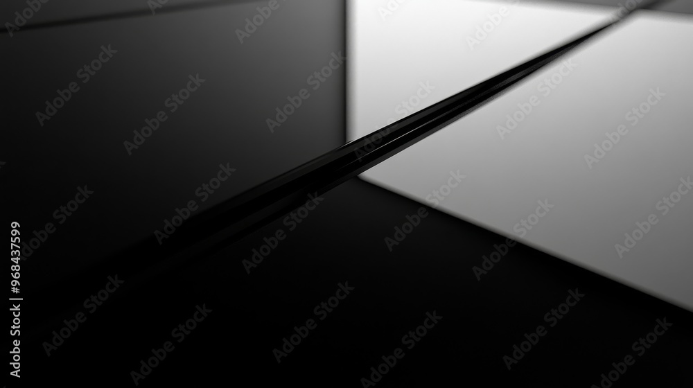 Black and White Geometric Abstract with Sharp Edges Black and White Geometric Abstract with Sharp Edges