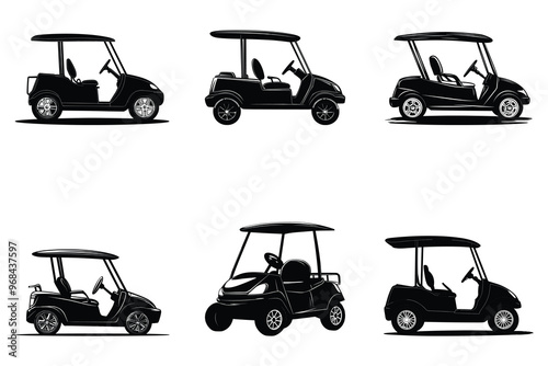 Golf car silhouette vector