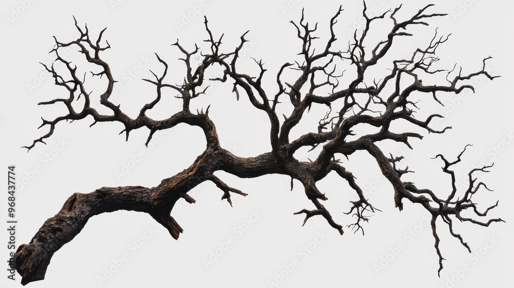 Dead Tree Branch Isolated on White Background Dead Tree Branch Isolated on White Background