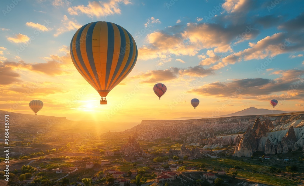 Fototapeta premium Hot Air Balloons Soaring Above Cappadocia