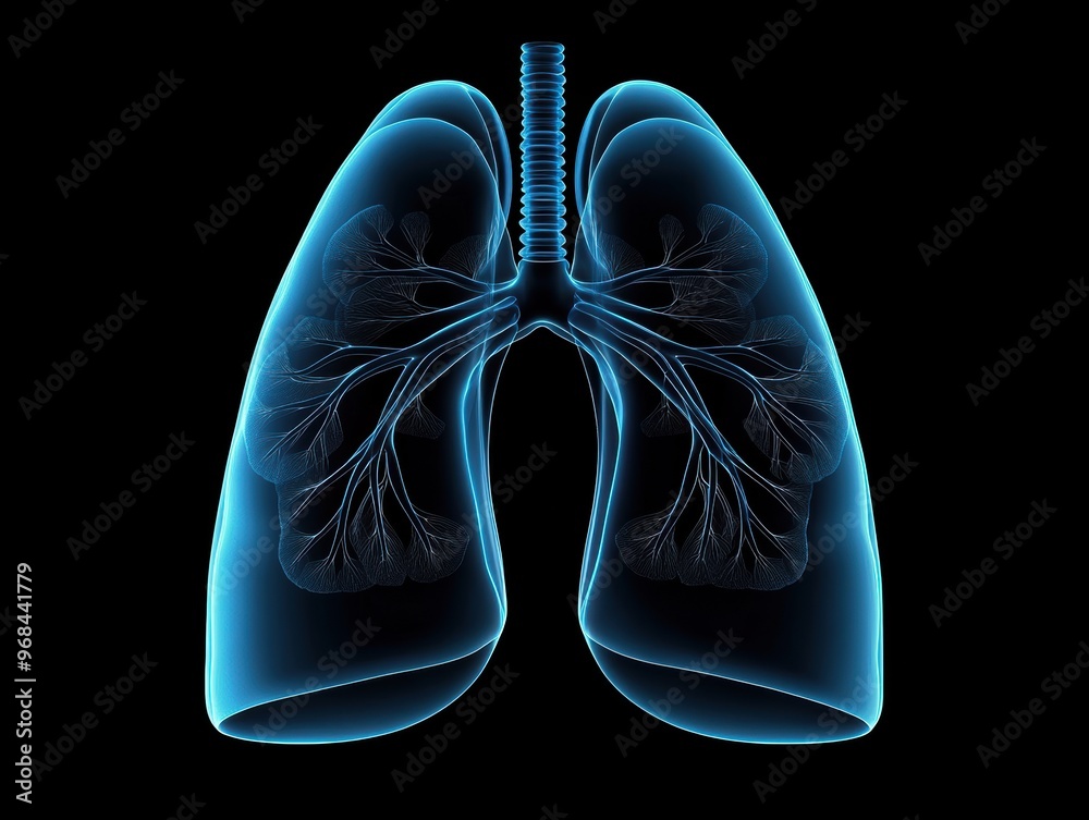 Detailed Medical Illustration of Human Lungs Highlighting Bronchial Pathways and Respiratory Function Detailed Medical Illustration of Human Lungs Highlighting Bronchial Pathways and Respiratory Function