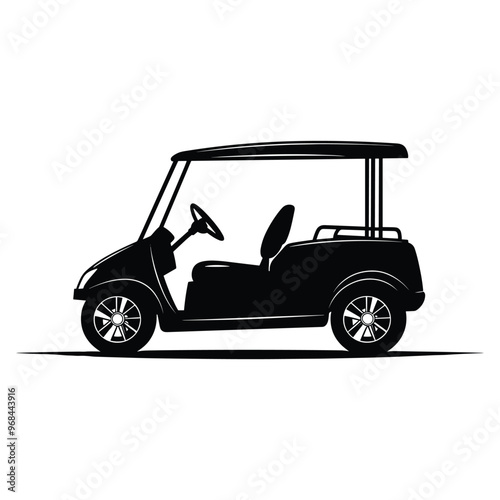 Golf car silhouette vector