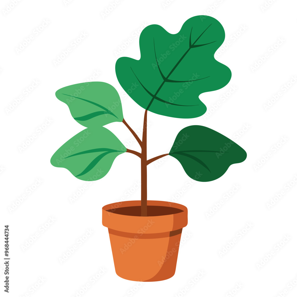 Fototapeta premium Houseplant in classic pot nature icon