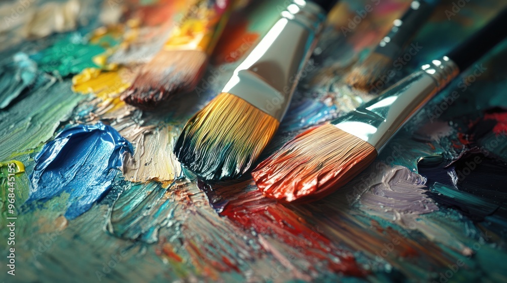 Obraz premium Paint Brushes on a Palette