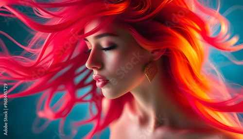 Exotic fashion model cinematic headshot