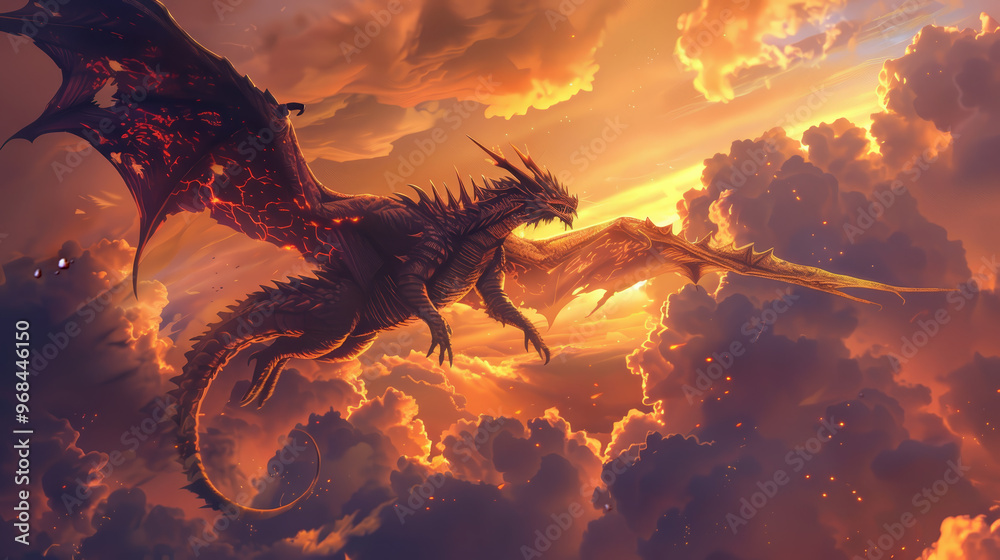 Night Sky Dragon with Glowing Eyes Night Sky Dragon with Glowing Eyes