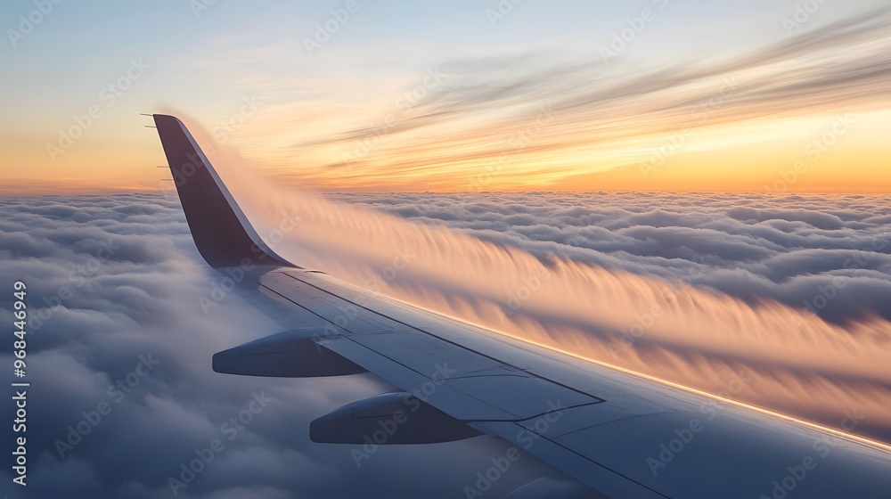 Obraz premium 35. The principles of fluid dynamics illustrated with air flowing over an airplane wing