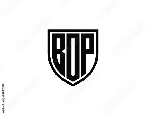 BOP logo design vector template. BOP photo