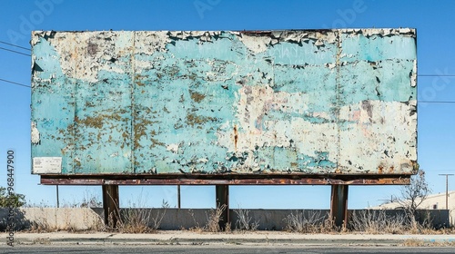 Cracked and peeling layers of old billboards