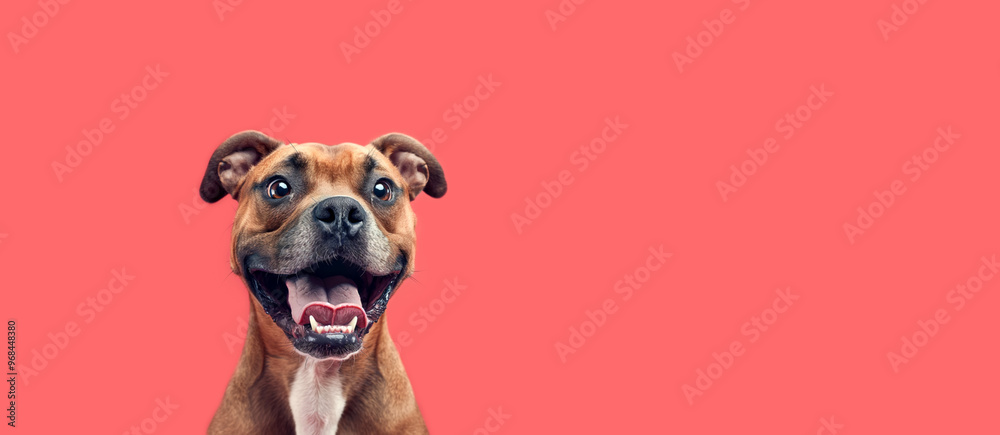 Obraz premium Photo of happy excited dog