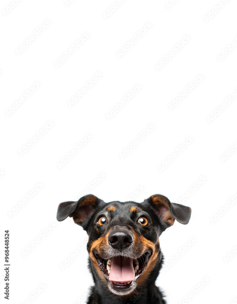 Fototapeta premium Photo of happy excited dog
