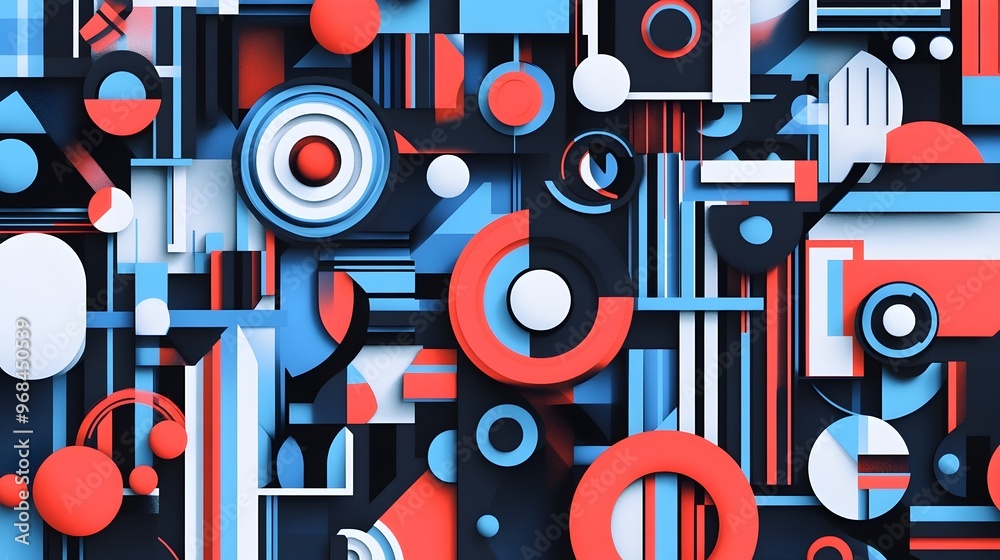 Mesmerizing Pattern of Intersecting Geometric Shapes and Lines Mesmerizing Pattern of Intersecting Geometric Shapes and Lines