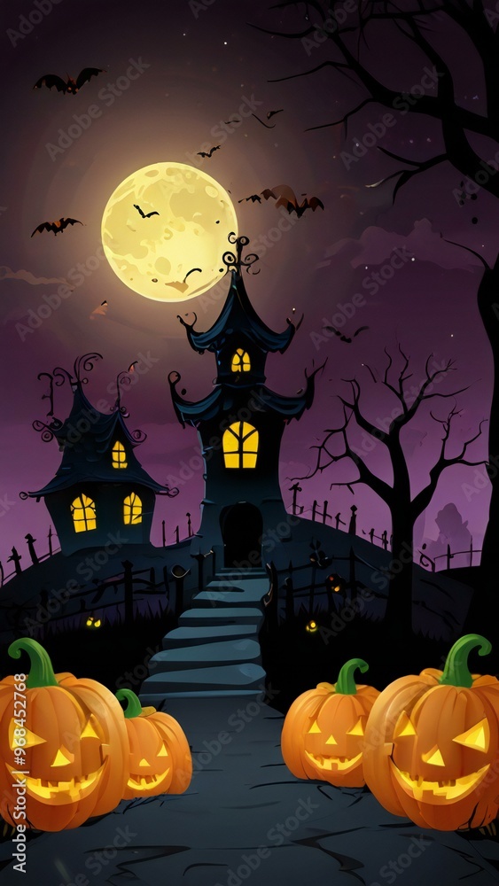 Fototapeta premium halloween background with pumpkin