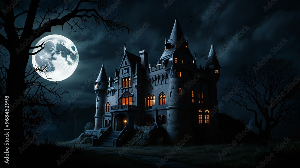 Fototapeta premium halloween castle in the night