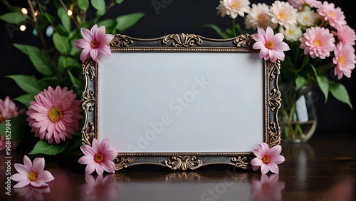 frame with flowers