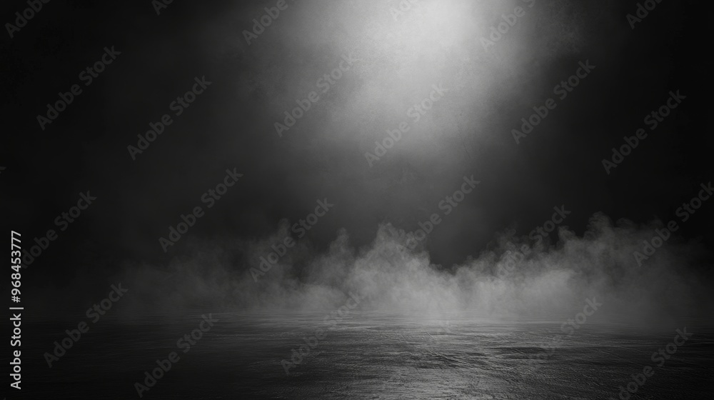 A dark, mysterious scene with a spotlight shining through a thick fog. The ground is obscured by the mist, creating an ethereal and eerie atmosphere. The image evokes a sense of secrecy, suspense, and A dark, mysterious scene with a spotlight shining through a thick fog. The ground is obscured by the mist, creating an ethereal and eerie atmosphere. The image evokes a sense of secrecy, suspense, and