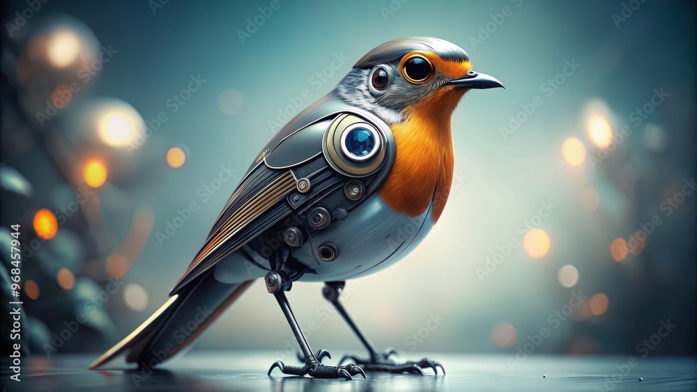Robotic robin bird with artificial intelligence technology, robot, AI ...