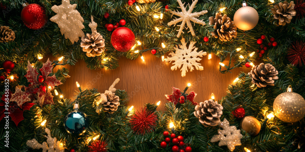 Merry Christmas and Happy New Year bright colorful composition. Xmas background with festive decorative elements. Festive banner and web poster, greeting card, flyer and brochure Merry Christmas and Happy New Year bright colorful composition. Xmas background with festive decorative elements. Festive banner and web poster, greeting card, flyer and brochure